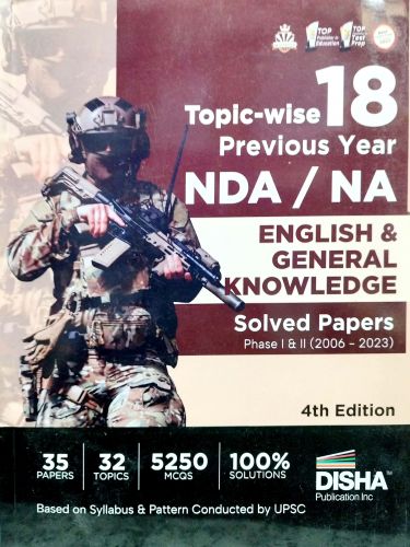 DISHA NDA / NA ENGLISH & GENERAL KNOWLEDGE 18 YEAR SOLVED PAPER