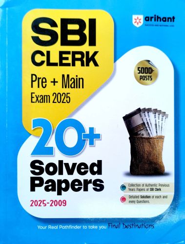 arihant SBI CLERK Pre + Main 20+ Solved Papers